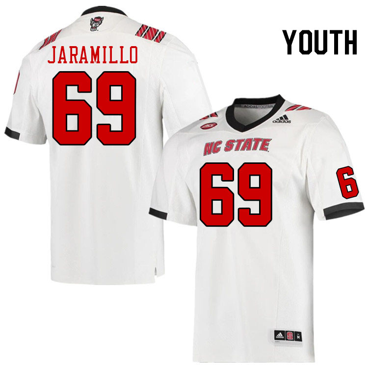 Youth #69 Dawson Jaramillo North Carolina State Wolfpacks College Football Jerseys Stitched-White